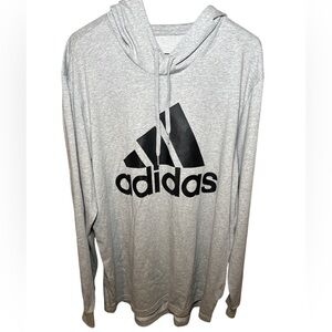 Adidas Men's Gray Sweatshirt Hoodie Lightweight Size XL